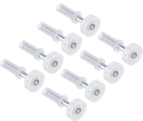 sourcing map Quincaillerie pour Porte Pliante, Lot de 8 Roulettes de Guidage Supérieur pour Porte Pliante, Kit de Réparation pour Quincaillerie de Porte Pliante de Placard, Couleur Argentée