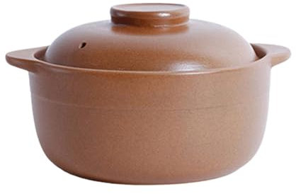 Baoblaze Claypot Rice Pot Clay Cooking Pot Handmade Cantonese Claypot Rice Unglazed Clay Pots for Cooking Cookware Earthen Cooking Pot, 1.1L