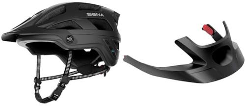 Sena Adult M1 Mountainbike Helm, Matt-schwarz, L & SH-R1-A02-L Schirm für Sena R1 Serie, L Größe