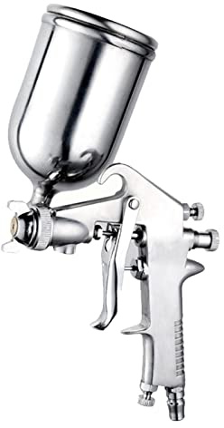 Pulverizador de Aire con Copa, Pulverizador de Pintura Neumático F75 con Copa Superior de 400 Ml, Pistola Pulverizadora de Aire de Aleación de Aluminio, Niebla Alta, Copa