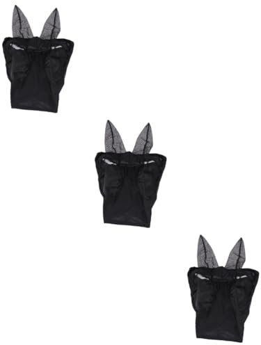MERRYHAPY 3 Stücke Pferd Outdoor Biss Prävention Maske Pferd Mesh Maske Schwarz Für Equine