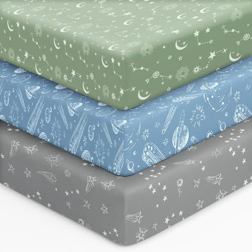 Unnivoll Baby Spannbettlaken 70x140 cm Kinderbett, 3er Pack Bettlaken Für Babybett, Atmungsaktives Weiches Mikrofaser Spannbetttücher