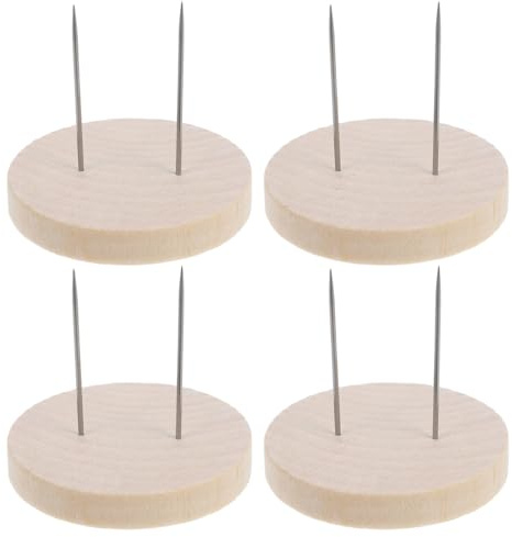 PRETYZOOM Supporto Per Bambola In Legno Stabile A Doppio Ago Espositore Per Bambole In Feltro Di Lana 4 Pezzi Per Mostra E Creazioni Diy
