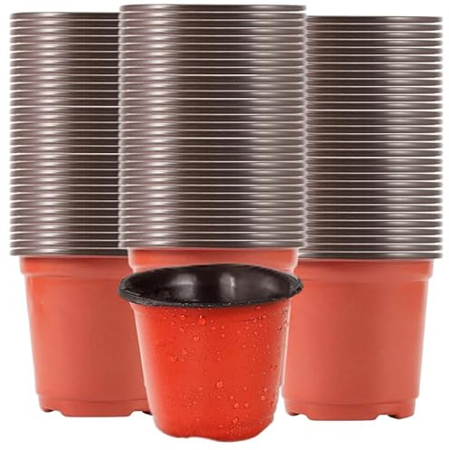 RUIBIXING 100Stück Anzuchttöpfe, 10cm Plastik Pflanztöpfe,Krautige Pflanzen Universal， Aufzuchttöpfe, Blume Pflanze Seed Kultivieren Blumentopf, Gemüse, Sukkulenten, Obst