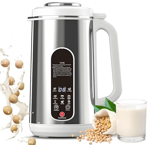 1.2l Soy Milk Machine, Juicer Nut Milk Maker With 12-blade Cutter, 24h Timer & Keep Warm, Delay Start & Auto Clean, Plant Milk Machine For Soybean, Almond & Plant-based Milks