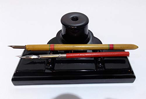 Displayständer SCHWARZ Kalligraphie Schreibtisch Stiftständer Tintenfass Tintenfass Dip Pen Rest Halter Schreibtisch ordentlich