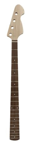 WUQIMUSC Ersatz-Bassgitarren-Hals, J-Stil, 86,4 cm Skala, 21 Bünde, Griffbrett aus Ahorn/Palisander, Punkt-Einlage, 65 mm Absatz, 38 mm Mutter, unten verstellbar