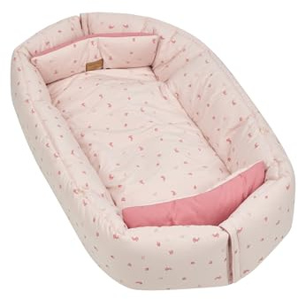 Sterntaler Babynest Hase Hanni 70x50cm - weiches Kuschelnest aus Baumwoll-Mischgewebe - beidseitig verwendbar & wandelbar zur Krabbeldecke - mit Schlaufen für Spielzeug - Geschenk Idee, quarzrosa
