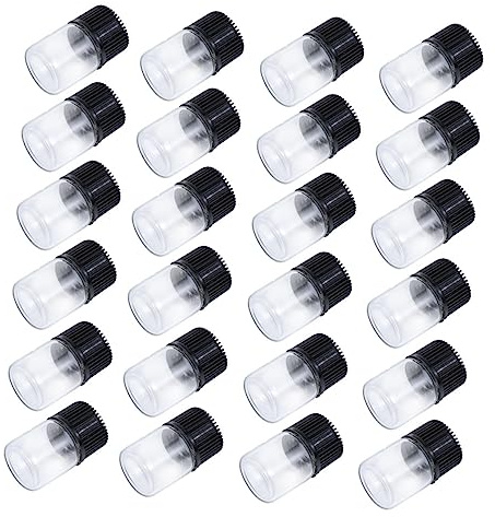 HAPINARY 50 pièces Flacons Échantillons Verre Transparent avec Bouchon à Vis Bouteilles Rechargeables pour Huiles Essentielles Lot Portable et Réutilisable