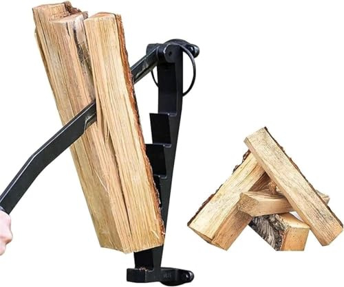 Manual Wood Splitter, Heavy Duty High Carbon Steel, Indoor Outdoor Firewood Splitting Tool