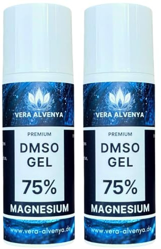 2x DMSO Magnesium GEL, 75% DMSO Original Magnesiumchlorid, hochdosiert DMSO 99,9 Prozent Reinheit mit Dimethysulfoxid 99,9% 2x50ml Airless HDPE-Tube, Natur