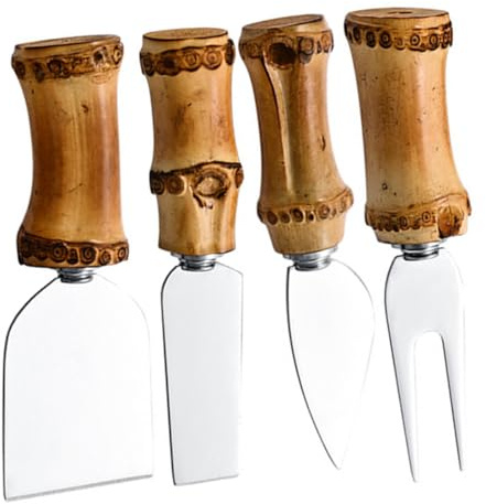 STOBAZA 2 Ensembles Set de Couteaux à Fromage Acier Inoxydable avec Manche Outils Multifonctions pour Cuisine Compact et Professionnel pour Fromages Durs et Mousseux
