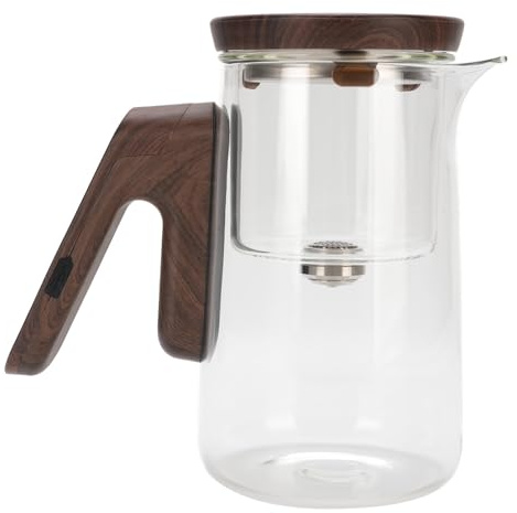 RiToEasysports Glass Tea Pot, 800ml Magnetic Water Separation Teapot with Strainer Timer for Brewing Tea, Ideal for Maker, Effortless Making