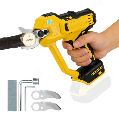 Trådlösa elektriska beskärningssaxar kompatibla med Dewalt 18V-batteri (ingen batteri), 600W borstlösa elektriska beskärningssaxar med maximal öppning på 35 mm, bärbara elektriska saxar