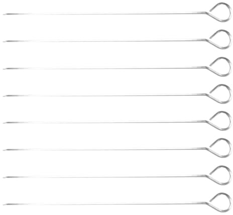 NUOBESTY Brochettes en Acier Inoxydable 30 CM Lot de 8 Pièces pour Barbecue en Plein Air Camping Cuisine Familiale Brochettes Robustes et Réutilisables pour Poulet et Légumes