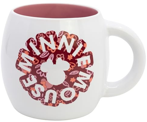 Stor Taza Globe de Cerámica Minnie Mouse 380ml - Taza Grande de Desayuno con Diseño Original - Apta para Microondas y Lavavajillas