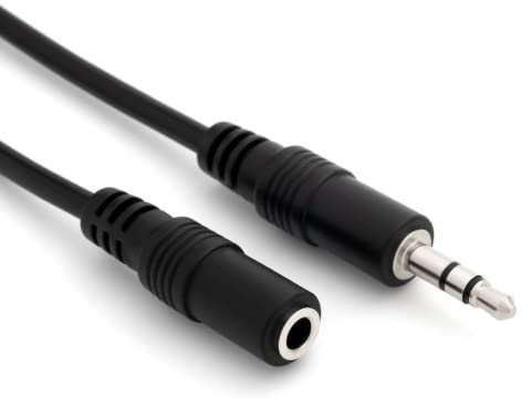 Cablepelado - cavo di estensione per auricolari, mini jack 3,5 mm, 10 m, colore nero