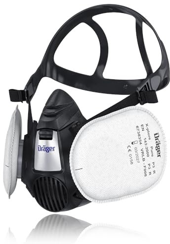 Dräger X-plore 3500 Kit respiratore con semimaschera riutilizzabile e filtro Pure P3 | Maschera respiratoria anti particolato e polveri sottili per bricolage, levigatura, polvere | taglia S