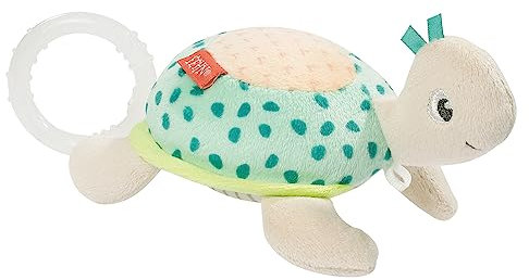 Fehn 054026 Mini-Spieluhr Schildkröte – Kuschelige Spieluhr mit Befestigung – Melodie „Mozarts Wiegenlied – Für Babys ab 0 Monaten – Größe: 14 cm