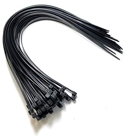 Cable Ties - 450mm x 4.8mm - 17.7 Extra Long Tie Wraps - Nylon Zip Ties (200, Black)