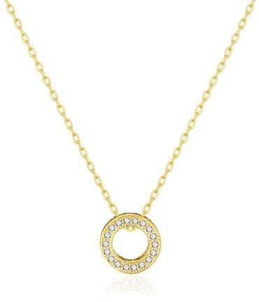 Philip Jones 18k Gold Plated Circle of Life Necklace Created with Zircondia® Crystals