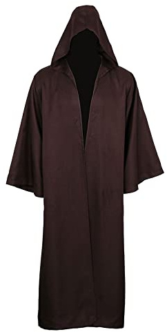 kinstell Jedi-uniform, mantel med huva, riddarkostymer, svart tunikauniform, komplett Darth-mantel med huva för halloween, cosplaykostym