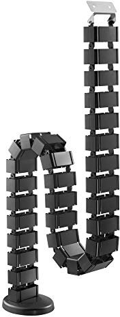 RICOO Canalina passacavi Raccogli Z0101-B cavo Nascondi cavi Organizer salvaspazio Canale flessibile Sotto scrivania Tavolo computer ufficio nero