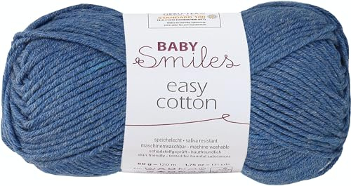 Schachenmayr Baby Smiles Easy Cotton, 9807306-01052, Farbe:Jeans, Handstrickgarne, keine