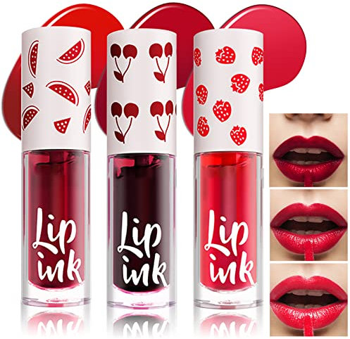 Prreal 3-in-1 Lip Tint & Stain, Moisture-Rich Liquid Lipstick, Multifunctional High Pigment Lip Makeup for Lips & Cheeks, Long Lasting & Waterproof