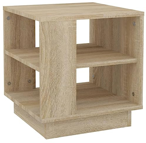 vidaXL Couchtisch mit 2 Ablagen Beistelltisch Wohnzimmertisch Kaffeetisch Sofatisch Teetisch Tisch Wohnzimmer Sonoma-Eiche 40x40x43cm Holzwerkstoff