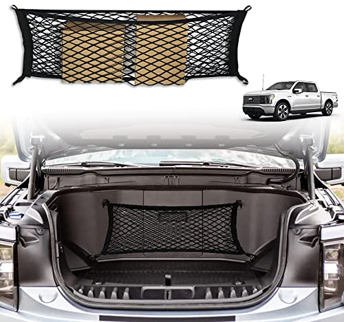 BestEvMod Envelope Style Front Trunk Frunk Cargo Net Compatible with 2026 2025 2022-2024 Ford F-150 Lightning Accessories Extra Strong Hook Stretchable Elastic Mesh (Stand Envelope Net)