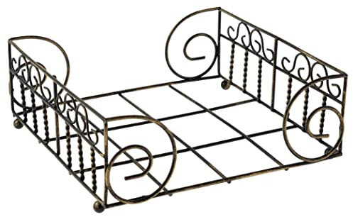 Boston International Caddy Serviettenhalter aus Metall, für 16,5 x 16,5 cm, Gartentor, antikes Messing