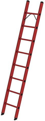 PROREGAL Sprossen-Anlegeleiter GFK ohne Traverse | 8-Sprossen | Leiter, Teleskopleiter, Trittleiter, Bockleiter, Sprossen-Doppelleiter
