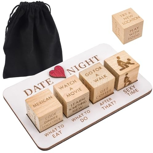 Pipihome Dadi Di Notte Di Data, Dadi Notte Data Dopo Dark Edition, Coppie Di Notte Di Data Gioco Di Dadi Di Legno, dadi notte data portatile, dadi coppia riutilizzabili in legno multi-stili (A)
