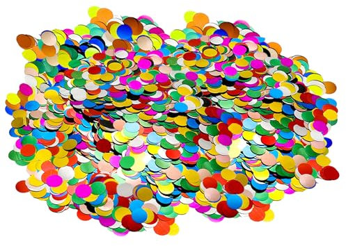RobLuX Coriandoli di Cerchio 15 mm Seta Multicolore Metallico Lucido 100 g Riunioni Feste Decorazione