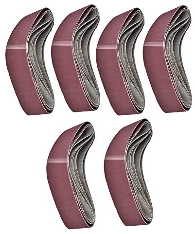 Bandes Abrasives pour Ponceuse à Bande 4 X 36, 6 Bandes Abrasives 4 X 36 Pouces, Bande Abrasive Abrasive pour Ponceuse à Bande Grain 60/80/100/120/150/180, Oxyde D'aluminium pour