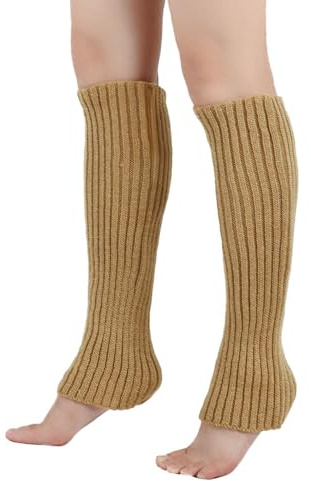 FANSU 2 Paar Stulpen Damen Leg Warmers Beinwärmer Frauen Winter Legwarmers Verdicken Bein Stulpen Mädchen für Tanz, Ballett, Fitness, Yoga (Kamel,40 * 10CM)