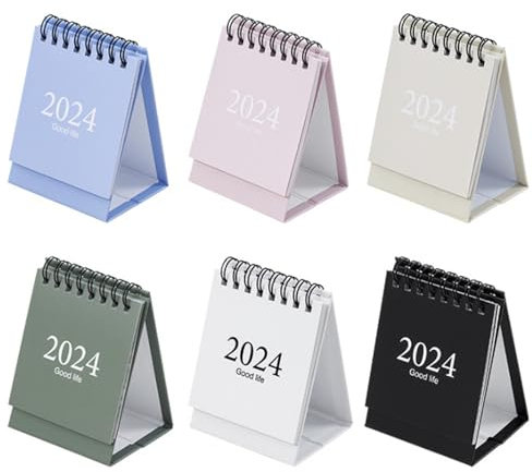 LECOW Familienplaner Kalender 2024 6 Stück Mini-Tischkalender 2024, Stehend, Umklappbarer Monatskalender, Tischkalender Für Schule, Büro, Terminplaner Kalender 2024