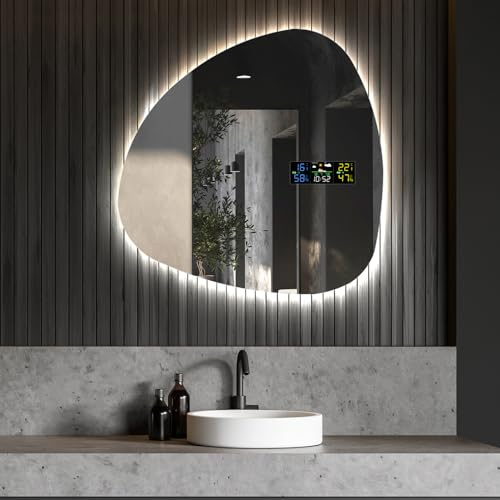 Artforma Badspiegel 64x64 cm Asymmetrisch JAJ221 x53, LED, Ohne Rahmen | Asymmetrischer Spiegel, 64x64, Led Spiegel Bad, Unregelmäßiger Form, Badezimmerspiegel Nach Maß, Modernes Design, Ohne Rahmen