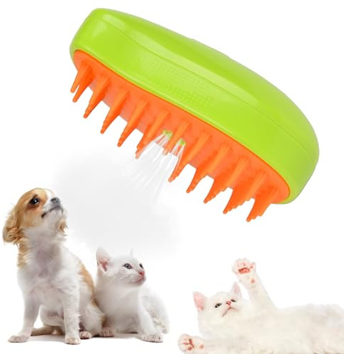 Steamy Cat Borush, 3-i-1-ångborste för katter, självrengörande ångkattborste, Pet Hair Removal Comb for Cat and Dog