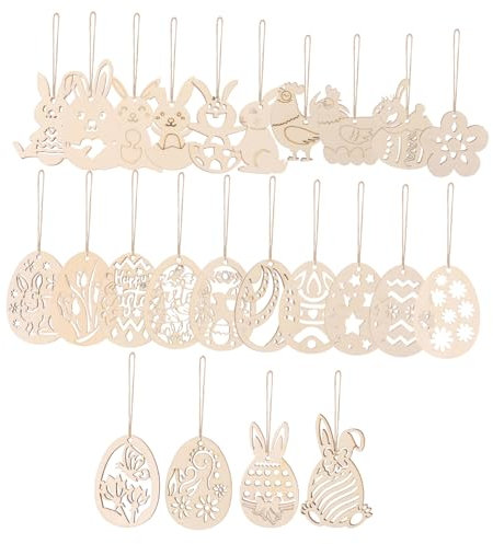 MUCKLILY 1satz Unlackierte Holzscheiben Für Ostern Holzdekorationen Mit Schnur Bastelmaterial Für Kreative Ostergeschenke Und Einzigartige Kunstwerke