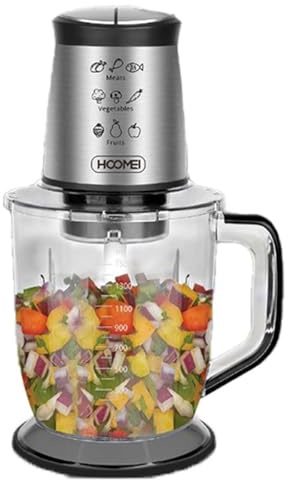 Tritattuto da Cucina Elettrico 1.5mL 400W, Frullatore per Frutta Carne Verdura, Funzionamento a Pressione + 2 Modalità Velocità