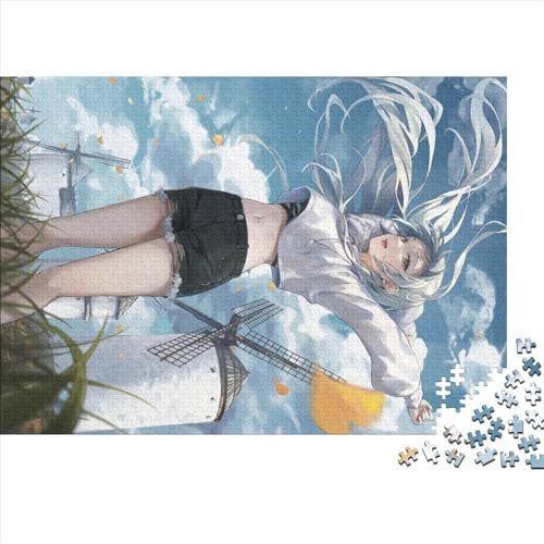 YTPONBCSTUG Anime-Mädchen 1000-teiliges Puzzle, Karton, Jigsaw, Anime-Stil, Puzzle, 1 Set, 1 Stück, 1000 Teile, 75x50cm, 14+ Jahre