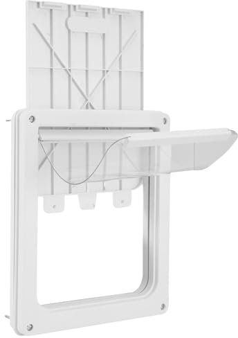 Wpsagek Pet Door - Sliding Lock Panel & Soft Flap, Weatherproof Dog & Cat Door for Medium & Large Pets