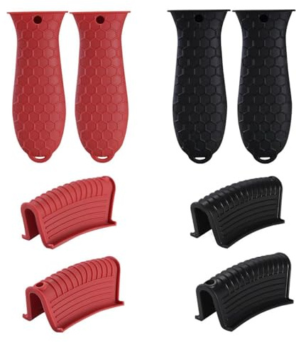 2 Juegos De Fundas De Silicone Para Mangos De Ollas, Protectores De Aislamiento Termico Para Mangos De Ollas De Hierro Fundido