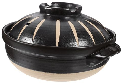 COSMEVIVI Ceramic Casserole Stew Pot 1l Small High-temperature Resistant Japanese Style Cooking Pot Household Soup Cooker for Gas Stove