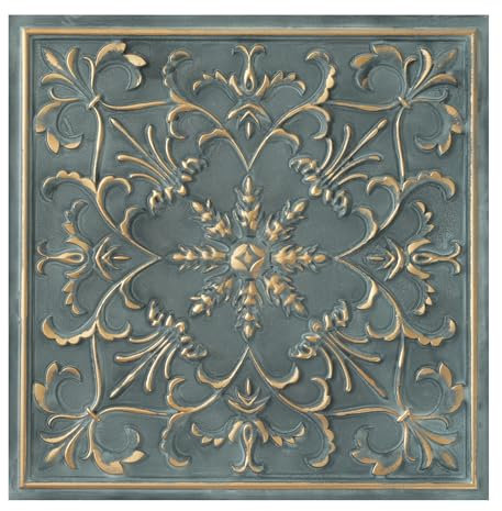 Lot de 10 dalles de plafond en faux étain, installation facile, décoration murale dorée fumée pour bar, café, club, 40 m² PL70, solution de bricolage