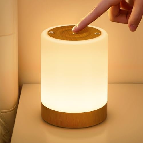 ONEWAY Night Light, USB Rechargeable Touch Control Bedside Lamp with 256 Colour RGB LED Dimmable Lighting, 5 Modes & Memory & Timer, Soft Nursery Light for Breastfeeding,Newborns,Bedrooms,Kids Rooms