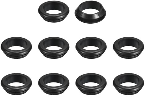 QUARKZMAN 18 Pc Passacavi In Gomma, 23mm Diametro Interno 28mm Foro Doppio Lato Passacavi Cavi Elettrici Tondi, Nero
