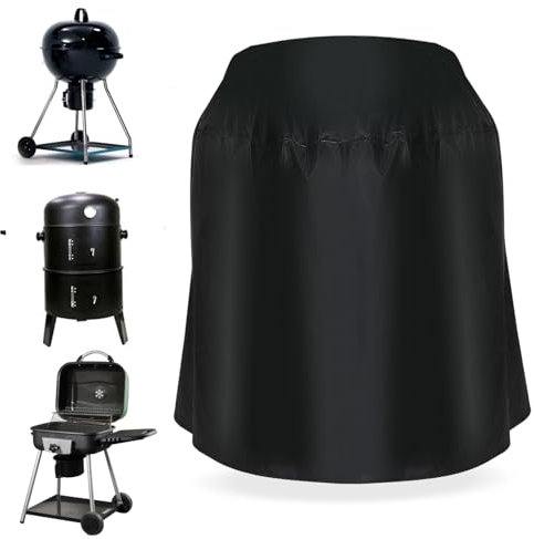 Kisangel Copertura per Barbecue Rotonda da Esterno in Fibra di Poliestere e Leggera 70x70 Cm per Bracieri e Griglie a Carbone Protezione